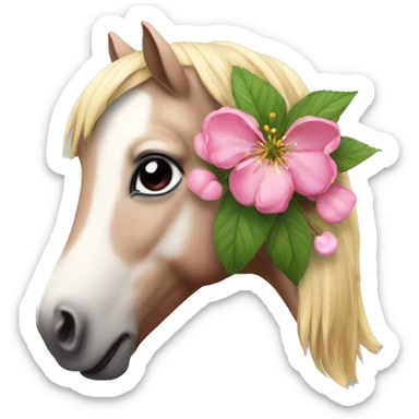 Cherry Horse Flower sticker