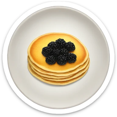 Pancake with big black caviar sticker