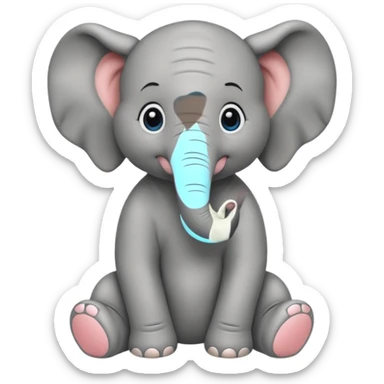 Baby elephant sitting sticker