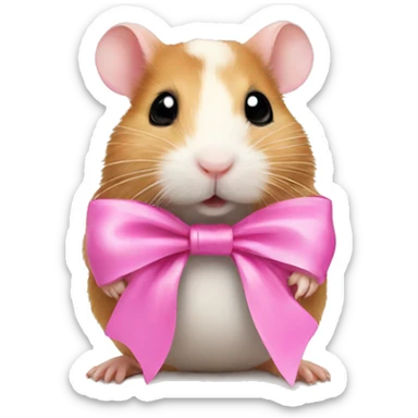 hamster with a pink bow on it sticker