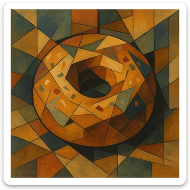 a donut in cubist abstraction style sticker