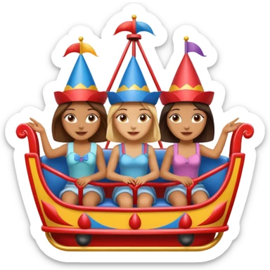 Quatro chicas subidas en una atracción sticker