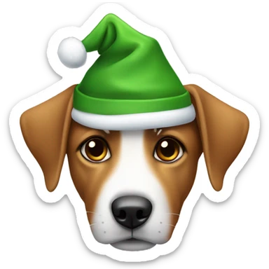 Perro con gorrito de navidad sticker