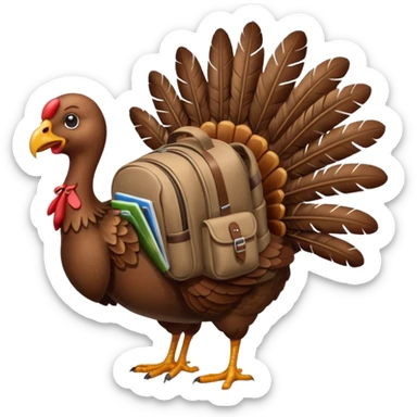 Turkey with backpack sticker