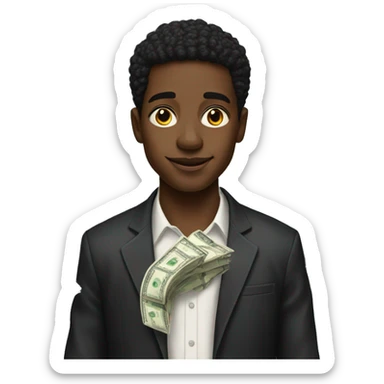 rich black kid with lots and lots of money sticker