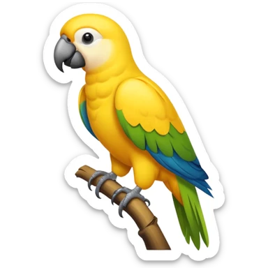 a simple yellow parrot only sticker