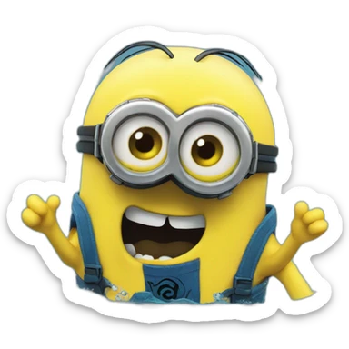 sad minion drowning underwater sticker