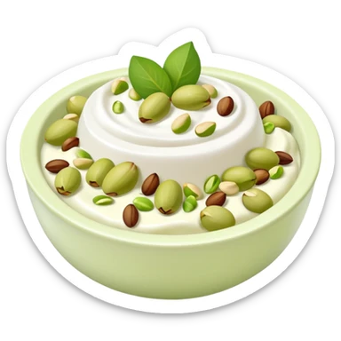 Yogurt bowl with pistachio on top sticker