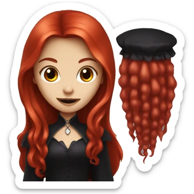 Girl vampire with long red hair  sticker