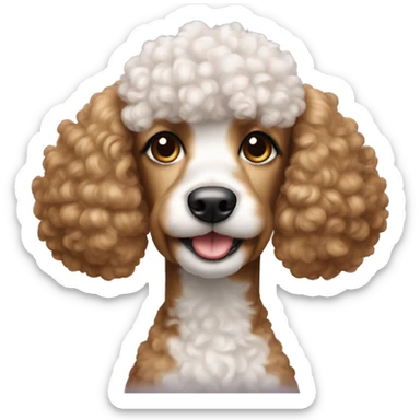 poodle dog girl, golden brown with white part in the chin sticker