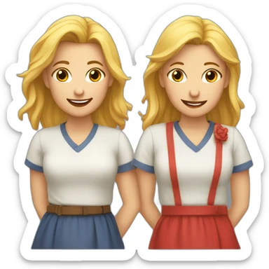 Deux amies qui se font des câlins sticker