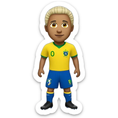 Roberto Carlos wearing yellow Brazil jersey sticker