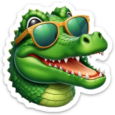 Alligator with sunglasses sticker
