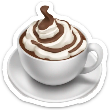 cup of a very gourmet and comforting hot chocolate with whipped cream sticker