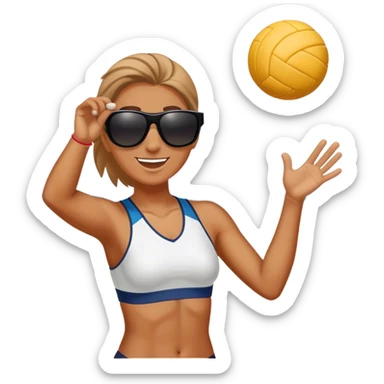 Fröhlichkeit, Sonne , Volleyball, styl, sticker