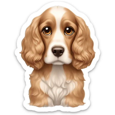 perrita mestiza de cocker spaniel color café claro sticker