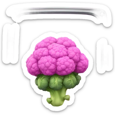 pink cauliflower looking in mirror sticker