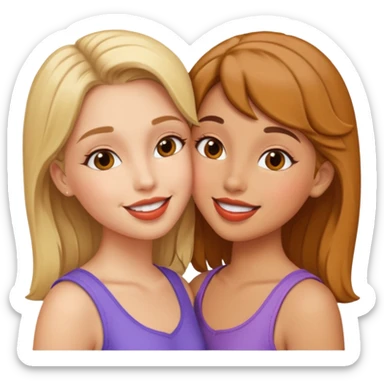 Interracial girls kissing sticker