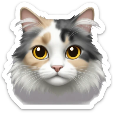 long haired dilute calico sticker