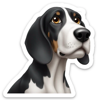 black and white hound with very big ears  sticker