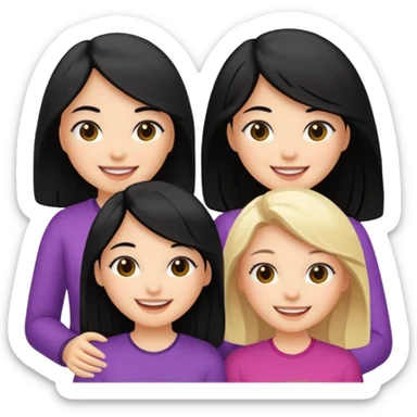6 girls. 1 blonde 2 brunette 3 black hair Besties sticker