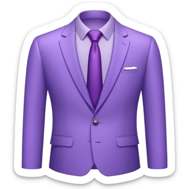 lavender-purple  Suit, smooth rounded neckline, simple design, glossy surface, plain background.only suit. sticker