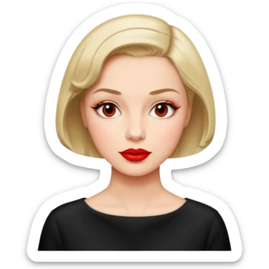 1950s short hair woman sticker