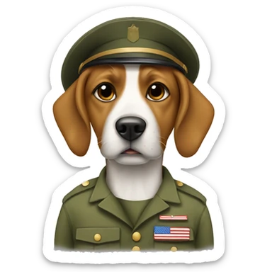 dog with the military sticker