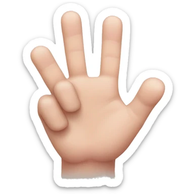 A hand emoji holding up pinky, middle, and pointer finger. The thumb and third finger are down sticker