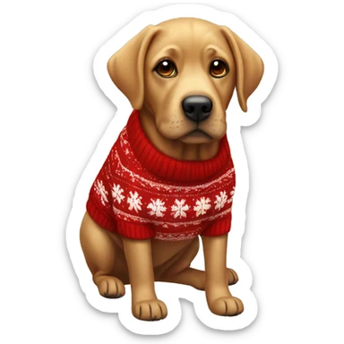 Red Labrador with Christmas jumper  sticker