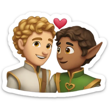 love between palladin and elf sticker