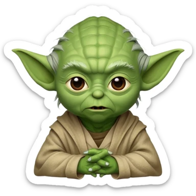 Yoda speaking while facing to the right sticker