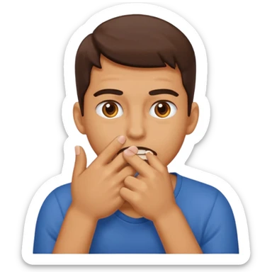 Biting nails on his right hand. sticker