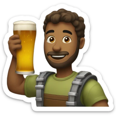 Beer drinking beer sticker