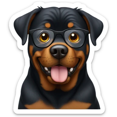 Rottweiler wearing glasses  sticker