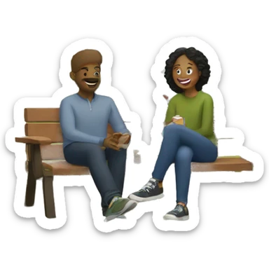 friends enjoying outdoors together sticker