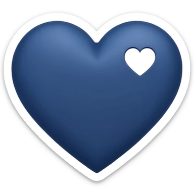 NAVY BLUE heart emoji, less reflective markings on top  sticker