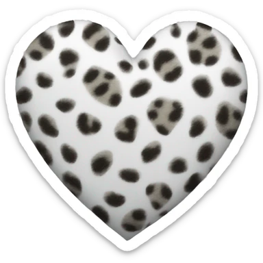 snow leopard print heart  sticker