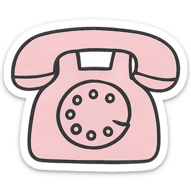 soft and cute phone icon, pink theme, Japanese hand-drawn style, transparent background, for mobile home screen sticker