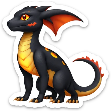 Salandit-Umbreon-Charmeleon-Fakémon-hybrid-creature (full body)  sticker