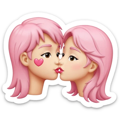 Kiss of delicate pink colour sticker