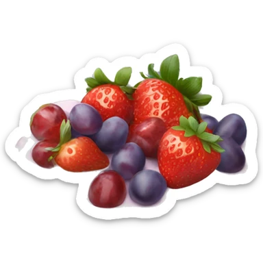 fruit yogurt bowl with strawberries and grapes sticker