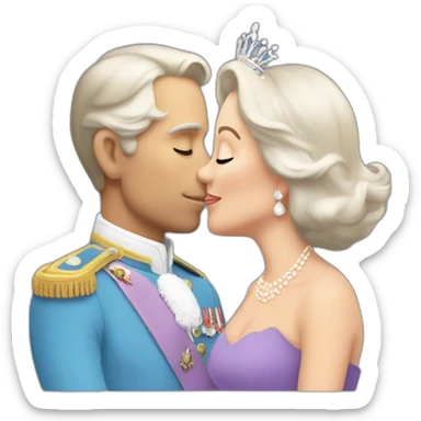 Queen camilla kissing charles sticker