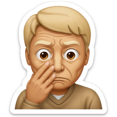 Person holding nose because something else is stinky sticker