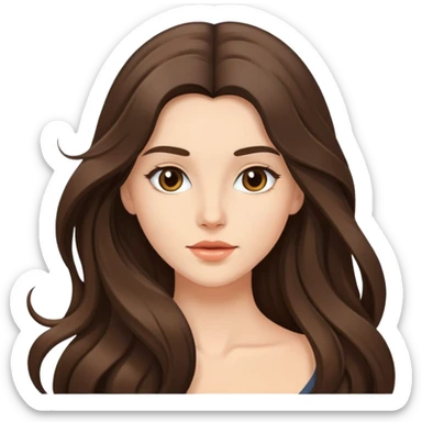 Brunette model with long flowing hair sticker