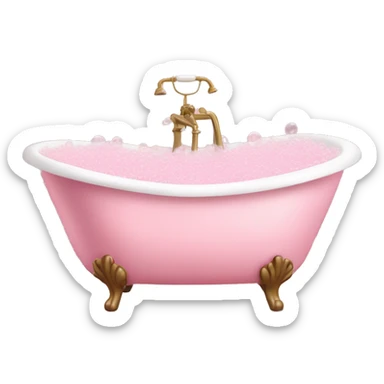 bubble bath in light pink bath tub sticker