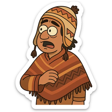peruano con poncho y chullo sticker