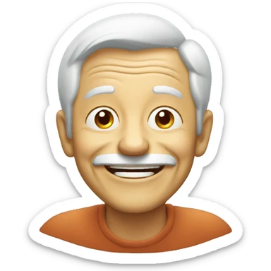 giggling old man sticker
