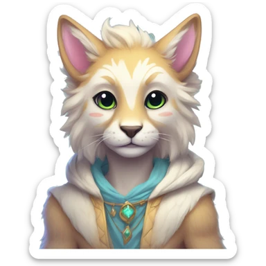 Kawaii bright fantasy ethereal anthro fursona animal sticker