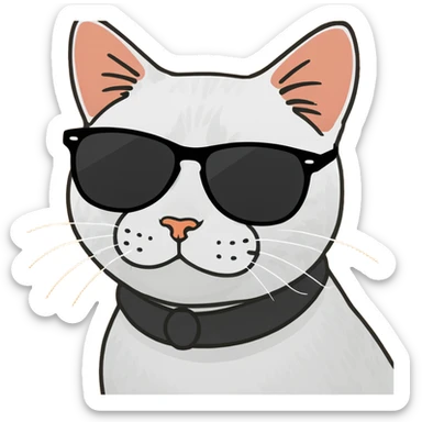 Cat with sunglasses sticker